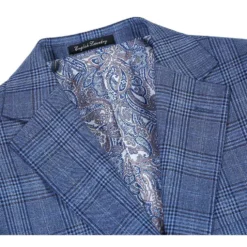 English Laundry 2-Piece Pale Denim Glen Check Suit Wool Blend -Gentri Store EL 72 60 400 1