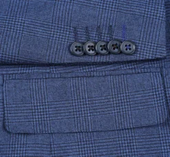 English Laundry Blue Checked Slim Fit Suit Wool Blend -Gentri Store EL52 50 095 7