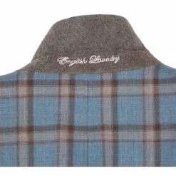 English Laundry 2-Piece Light Gray With Bronze Stereoscopic-Grid Suit Wool Blend -Gentri Store EL72 57 470 3