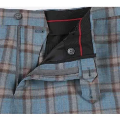 English Laundry 2-Piece Light Gray With Bronze Stereoscopic-Grid Suit Wool Blend -Gentri Store EL72 57 470 5