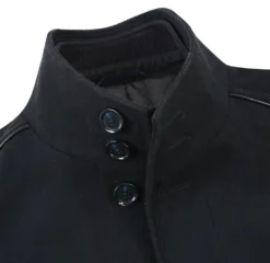English Laundry Black Slim Fit Wool Blend Short Coat With Detachable Full Zipper -Gentri Store EL84 01 001 3