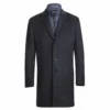 English Laundry Blue Tone-on-tone Glen Plaid Slim Fit Wool Blend Short Coat With Detachable Full Zipper