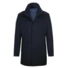 English Laundry Navy Slim Fit Wool Blend Short Coat With Detachable Full Zipper