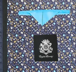 English Laundry Blue Tone-on-tone Glen Plaid Slim Fit Wool Blend Short Coat With Detachable Full Zipper -Gentri Store EL84 01 410 6