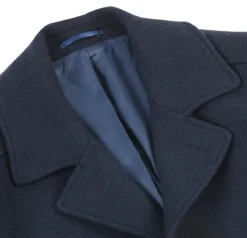 English Laundry Navy Slim Fit Wool Blend Long Overcoat -Gentri Store EL84 10 410 3