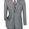 Nola Collection - Medium Gray Regular Fit 2 Piece Suit Flat Front Pants With 2″ Elastic Waist Band