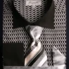 French Cuff Printed Tone On Tone Shirt In Black/White With Tie, Cuff Links And Handkerchief