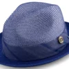 Royal Blue Braided Two Tone Snap Brim Pinch Hat