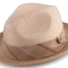 Taupe Braided Two Tone Snap Brim Pinch Hat