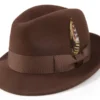 Pinch Crushable Wool Snap Brim Hat In Chocolate