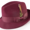 Pinch Crushable Wool Snap Brim Hat In Wine