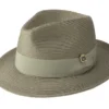Olive Braided Wide Brim Pinch Fedora Matching Grosgrain Ribbon