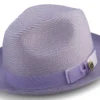 Lavender Men's Two Tone Braided Pinch Fedora With Grosgrain Ribbon