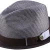 Plum Men's Two Tone Braided Pinch Fedora With Grosgrain Ribbon
