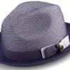 Purple Men's Two Tone Braided Pinch Fedora With Grosgrain Ribbon