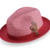 Cranberry Braided Two Tone Stingy Brim Pinch Fedora