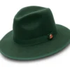Hunter Green 3 ⅛" Brim Wool Felt Hat With Red Bottom