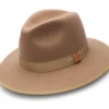 Tan 3 ⅛" Brim Wool Felt Hat With Red Bottom