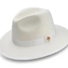 White 3 ⅛" Brim Wool Felt Hat With Red Bottom