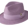 Lavender Braided Wide Brim Pinch Fedora Matching Grosgrain Ribbon