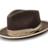 Brown 2 ½" Wide Brim Wool Felt Hat