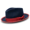 Navy 2 ½" Wide Brim Wool Felt Hat