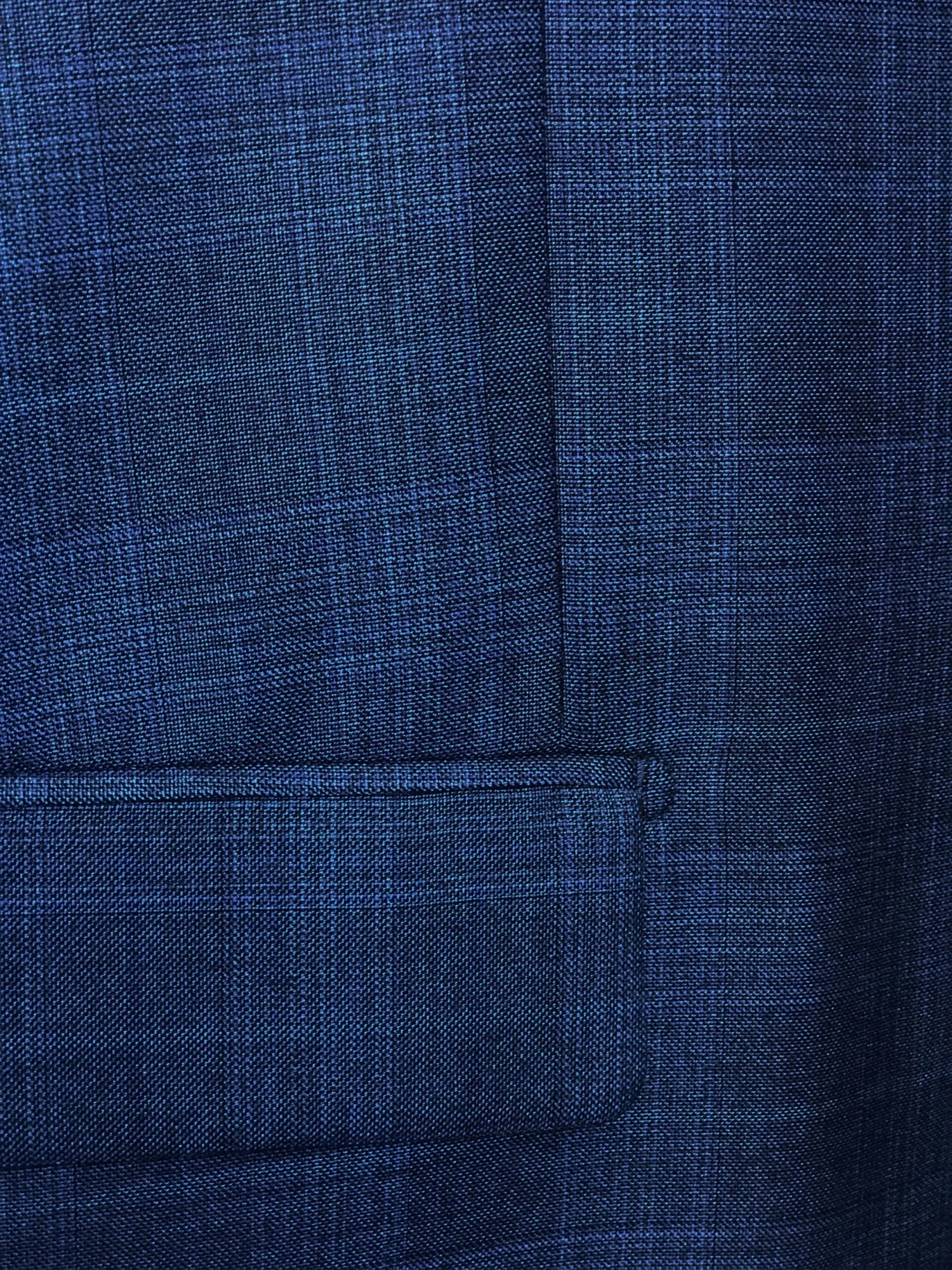 Pompey Collection - Men's Glen Plaid Dress Suit 2 Piece Regular Fit In Blue 2 Pompey Collection - Men's Glen Plaid Dress Suit 2 Piece Regular Fit In Blue - Image 2