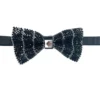 Black Rhinestones Adjustable Men's Bowtie Accessory Box