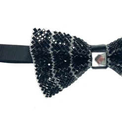 Black Rhinestones Adjustable Men's Bowtie Accessory Box -Gentri Store J BOW 02 Detail