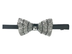 White Black Sparkling Crystal Adjustable Men's Bowtie Accessory Box