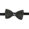 Black And White Sparkling Crystal Adjustable Men's Bowtie Accessory Box