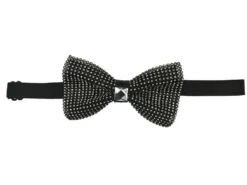 Black And White Sparkling Crystal Adjustable Men's Bowtie Accessory Box