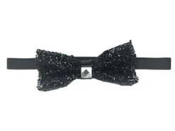 Black Sparkling Crystal Adjustable Men's Bowtie Accessory Box