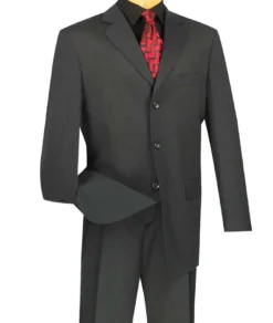 Regular Fit 2 Piece Suit 3 Button In Dark Gray