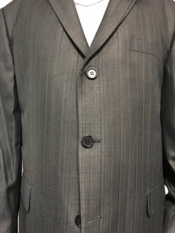 Regular Fit Suit Tone On Tone Stripe Design In Gray 2 Piece -Gentri Store M111 GR