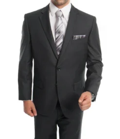 Bacchus Collection - Regular Fit Suit 2 Button 2 Piece In Dark Gray