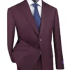 Maroon Modern Fit 2 Piece Suit Textured Solid With Peak Lapel
