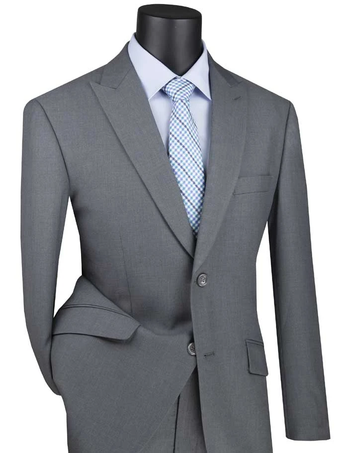 Medium Gray Modern Fit 2 Piece Suit Textured Solid With Peak Lapel 1 Medium Gray Modern Fit 2 Piece Suit Textured Solid With Peak Lapel