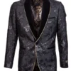 Empire Collection - Slim Fit Black Shawl Collar Sports Coat With Gold Trim