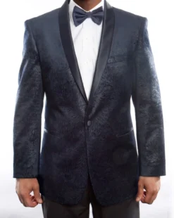 Empire Collection - Vintage Pattern Sports Coat Regular Fit In Navy