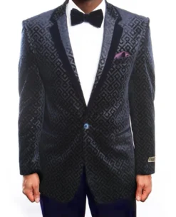 Empire Collection - Vintage Pattern Blazer Regular Fit Navy
