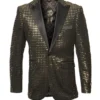 Empire Collection - Gold Sequin Texture Design Sports Coat Slim Fit In Black