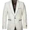 Empire Collection - White Floral Solid Pattern Sports Coat Slim Fit