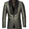 Empire Collection - Gold Paisley Pattern Shawl Collar Sports Coat Slim Fit