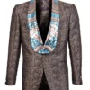 Empire Collection - Brown Slim Fit Satin Shawl Lapel Sports Coat Limited Edition