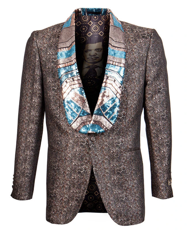 Empire Collection - Brown Slim Fit Satin Shawl Lapel Sports Coat Limited Edition 1 Empire Collection - Brown Slim Fit Satin Shawl Lapel Sports Coat Limited Edition