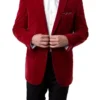 Men's Regular Fit Blazer 2 Button With One Welt Chest Pocket Red