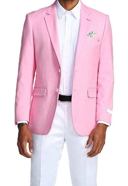 Slim Fit Blazer 2 Button In Solid Pink 1 Slim Fit Blazer 2 Button In Solid Pink
