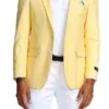 Slim Fit Blazer 2 Button In Solid Lemon Yellow