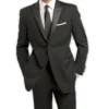 Slim Fit Black 2 Piece Tuxedo With Black Satin Peak Lapel